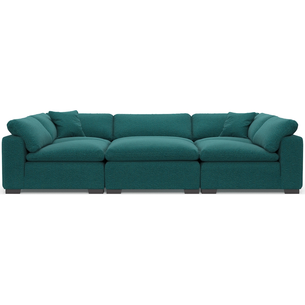 plush blue sectional   