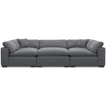 plush blue sectional   
