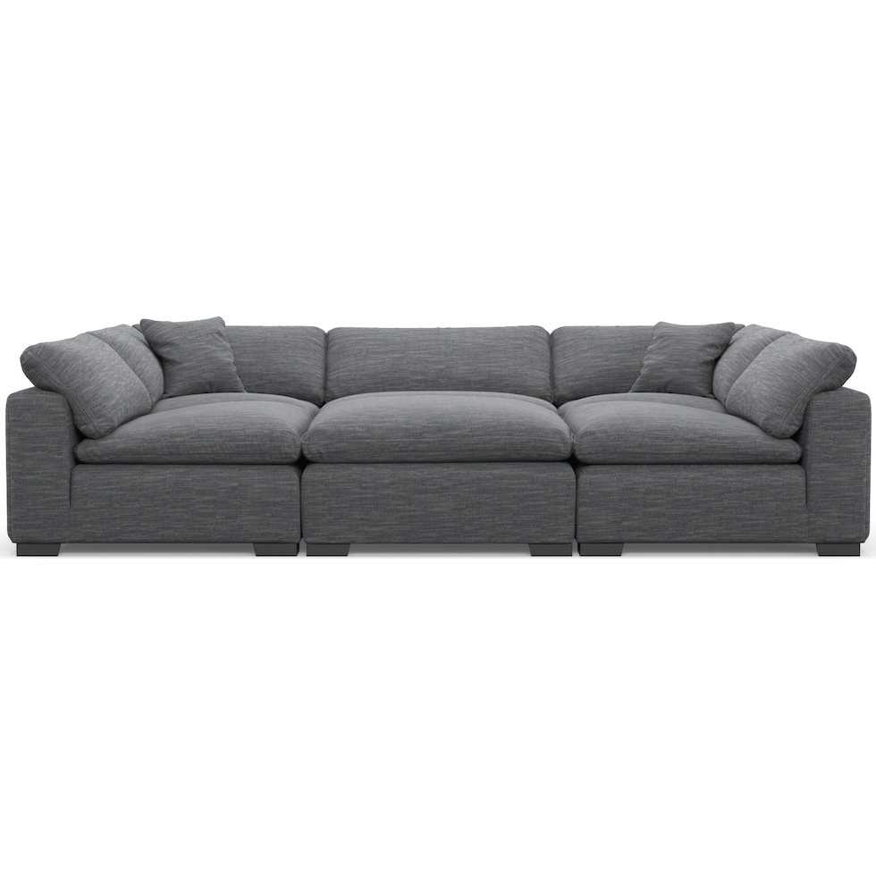 plush blue sectional   