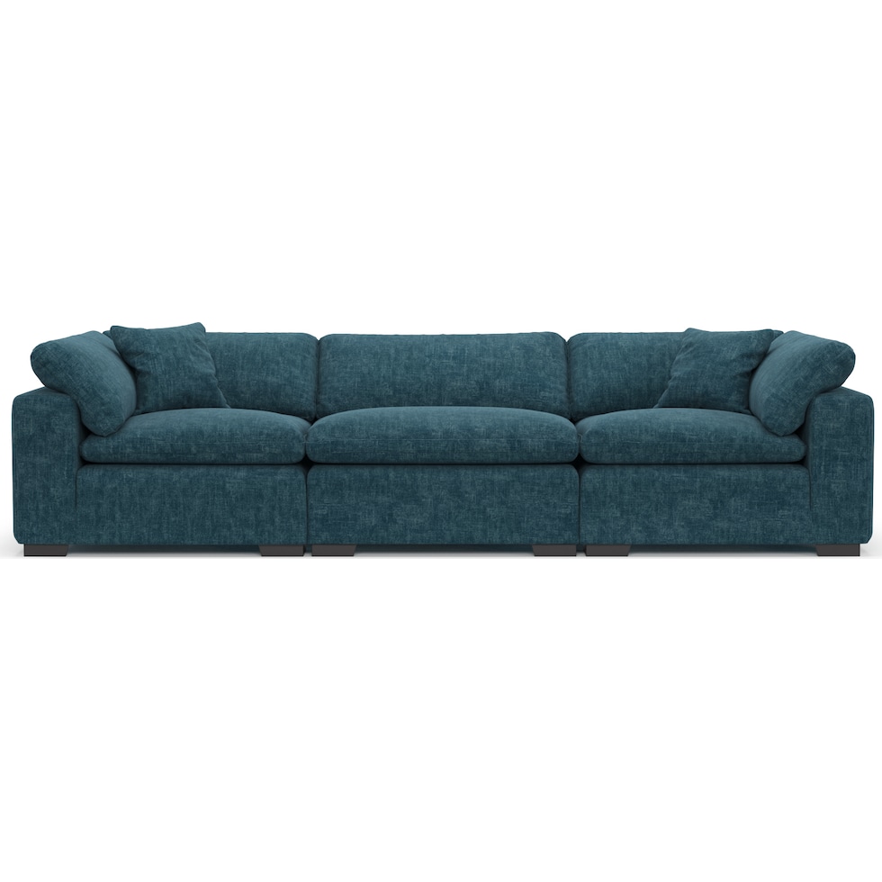 plush blue sofa   