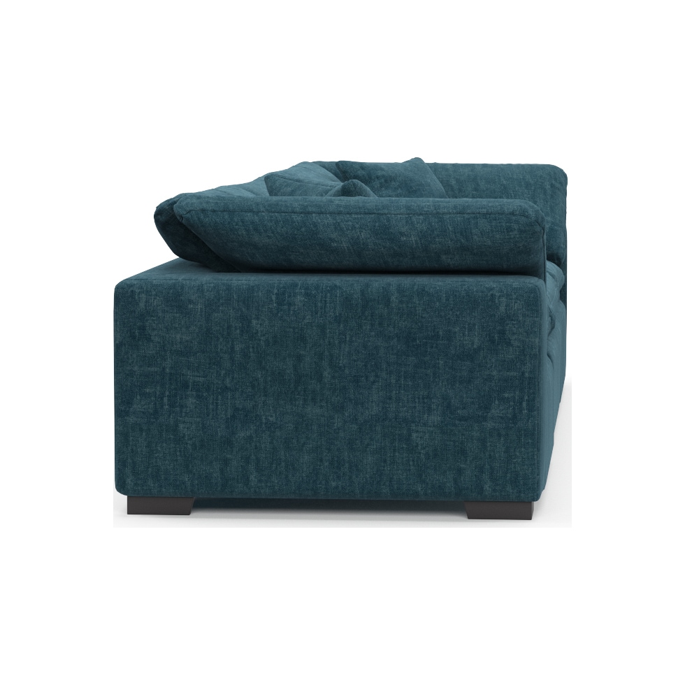 plush blue sofa   