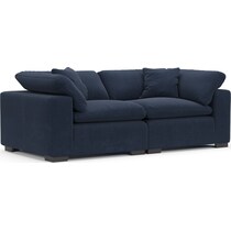 plush blue sofa   