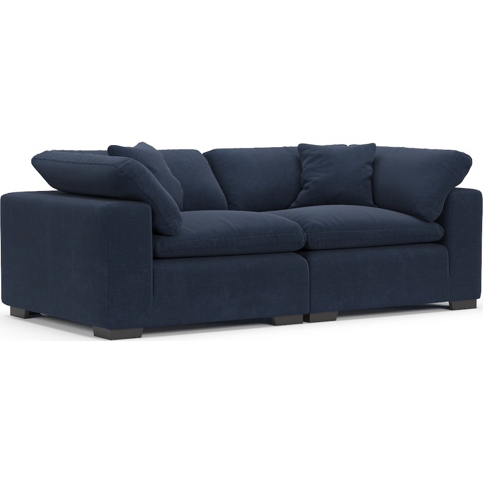 plush blue sofa   