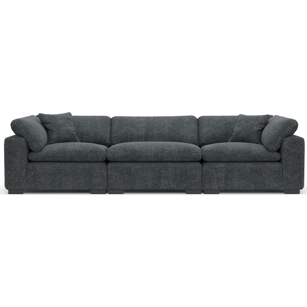 plush blue sofa   