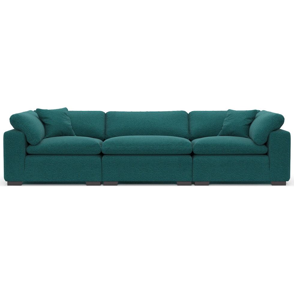 plush blue sofa   