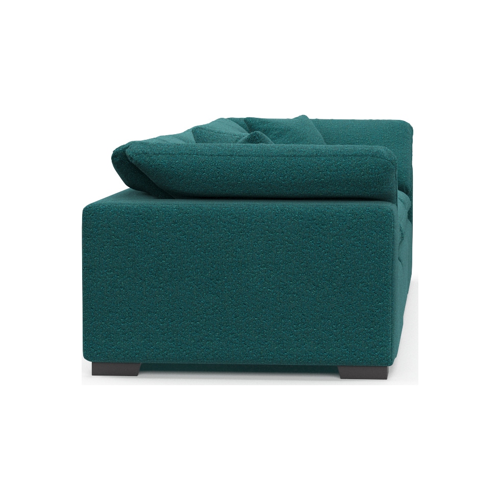 plush blue sofa   