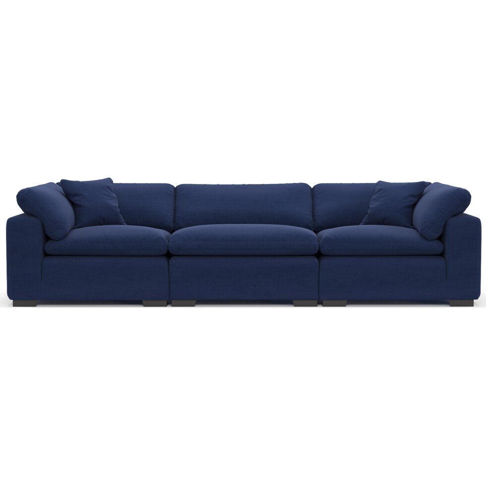 plush blue sofa   
