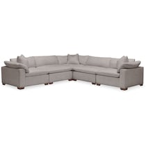 plush curious silver pine  pc sectional   