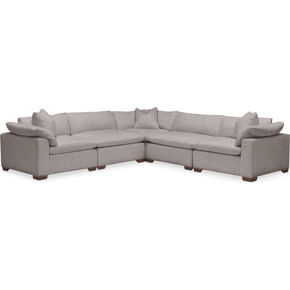 plush curious silver pine  pc sectional   