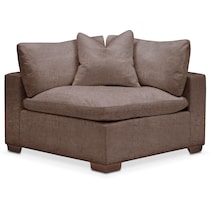 plush dark brown corner chair   
