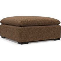 plush dark brown ottoman   