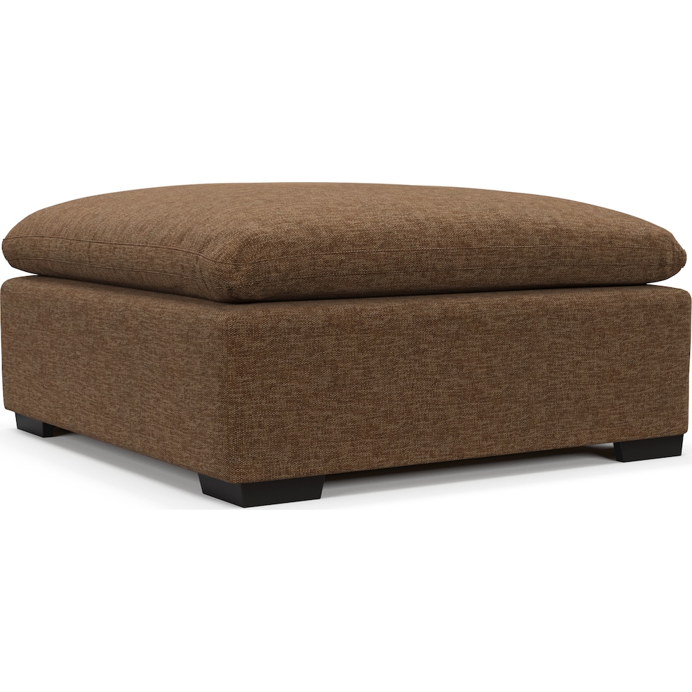 plush dark brown ottoman   