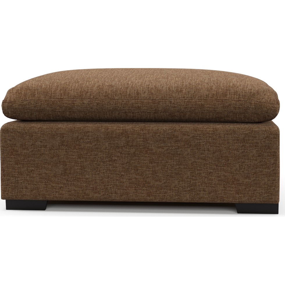 plush dark brown ottoman   