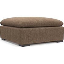 plush dark brown ottoman   