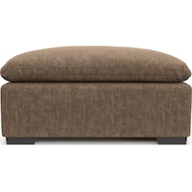 plush dark brown ottoman   