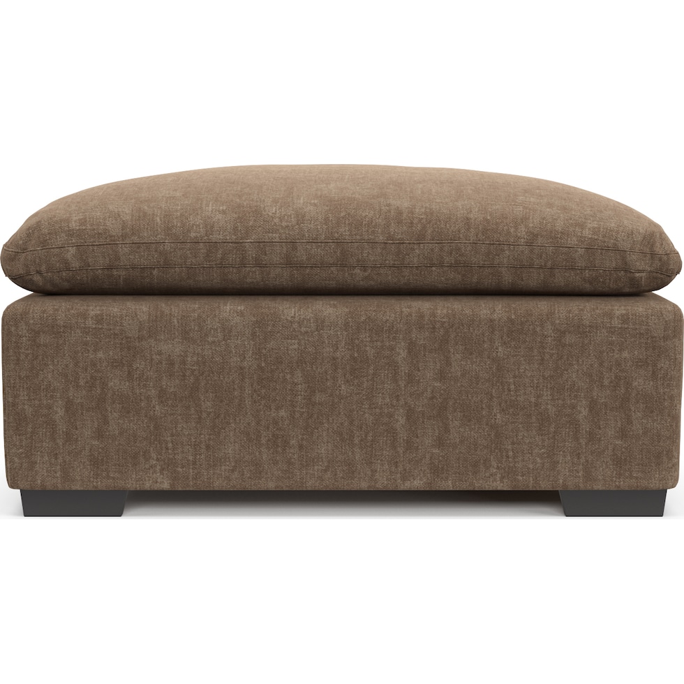 plush dark brown ottoman   