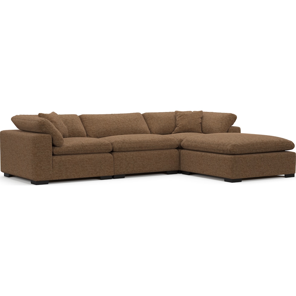 plush dark brown sectional   