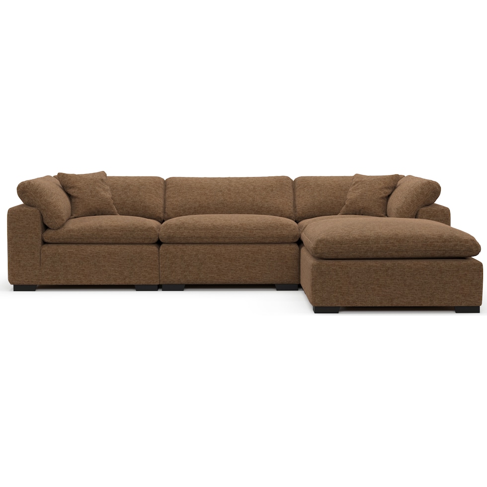 plush dark brown sectional   