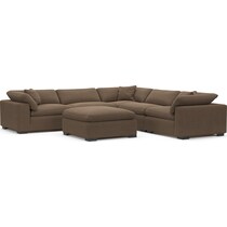 plush dark brown sectional   