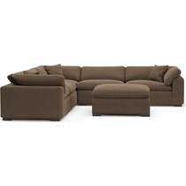 plush dark brown sectional   