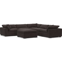 plush dark brown sectional   