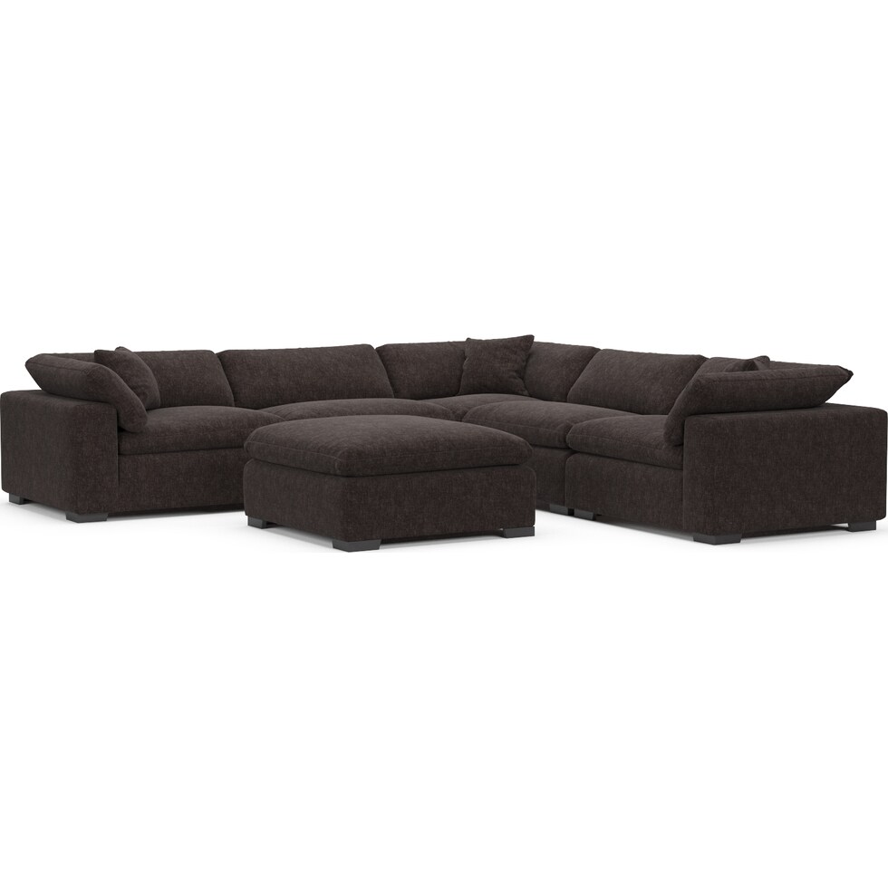 plush dark brown sectional   