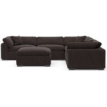 plush dark brown sectional   