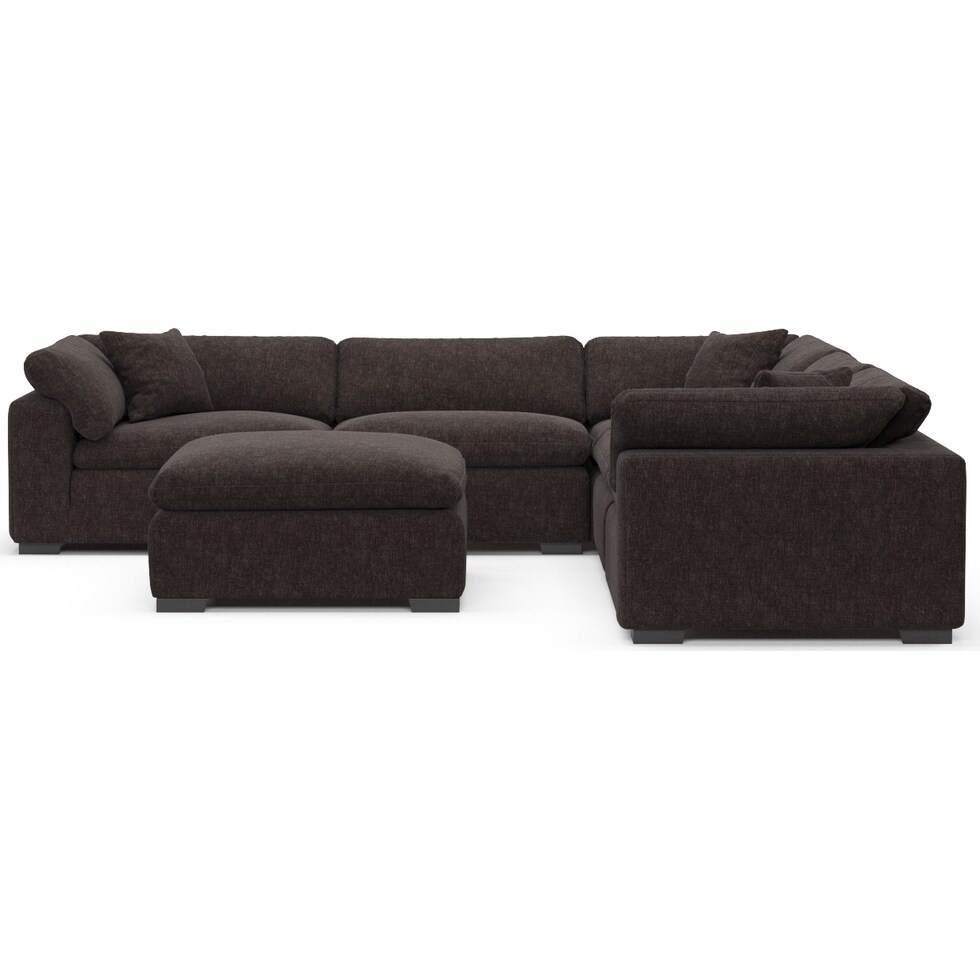 plush dark brown sectional   