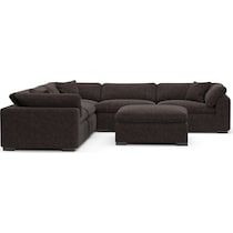plush dark brown sectional   