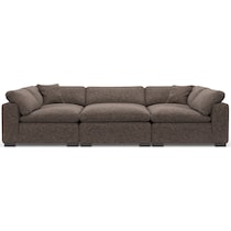 plush dark brown sectional   