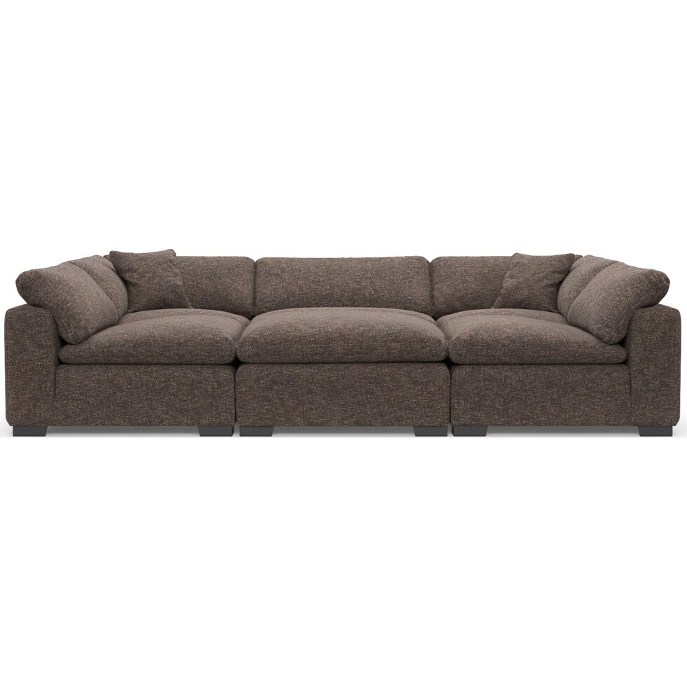 plush dark brown sectional   