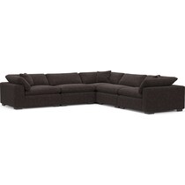plush dark brown sectional   