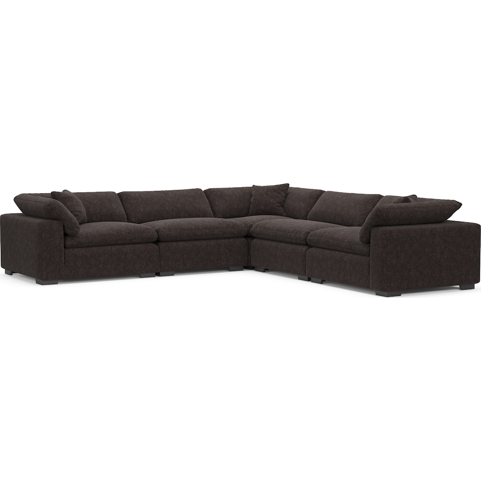 plush dark brown sectional   