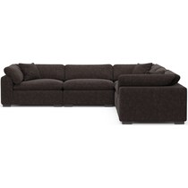 plush dark brown sectional   