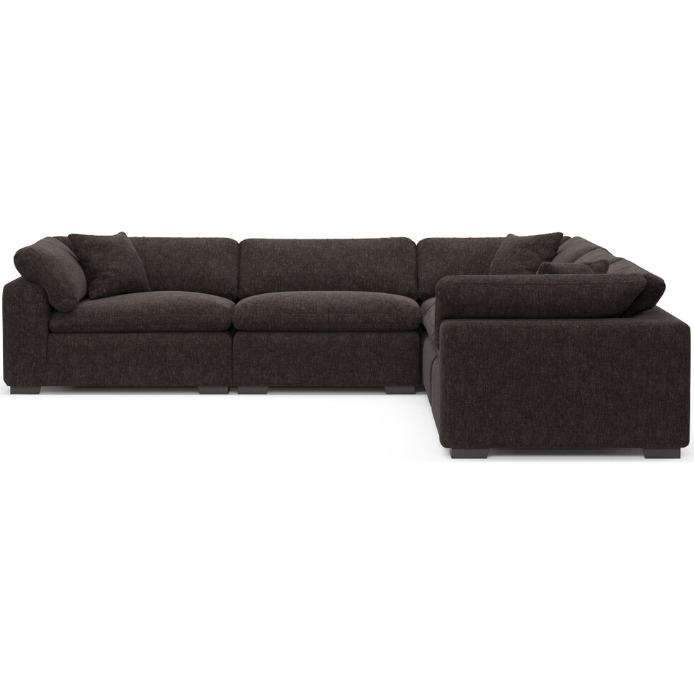plush dark brown sectional   