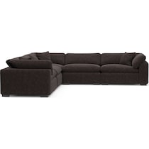 plush dark brown sectional   