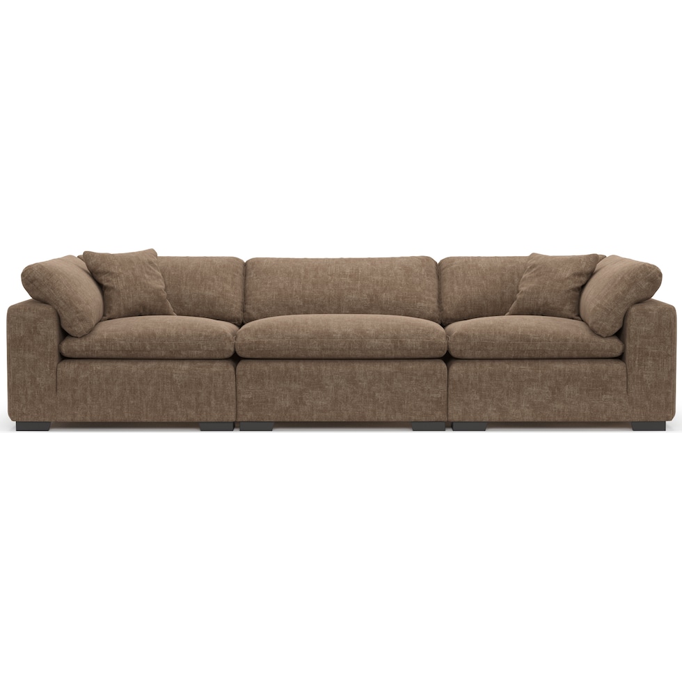 plush dark brown sofa   