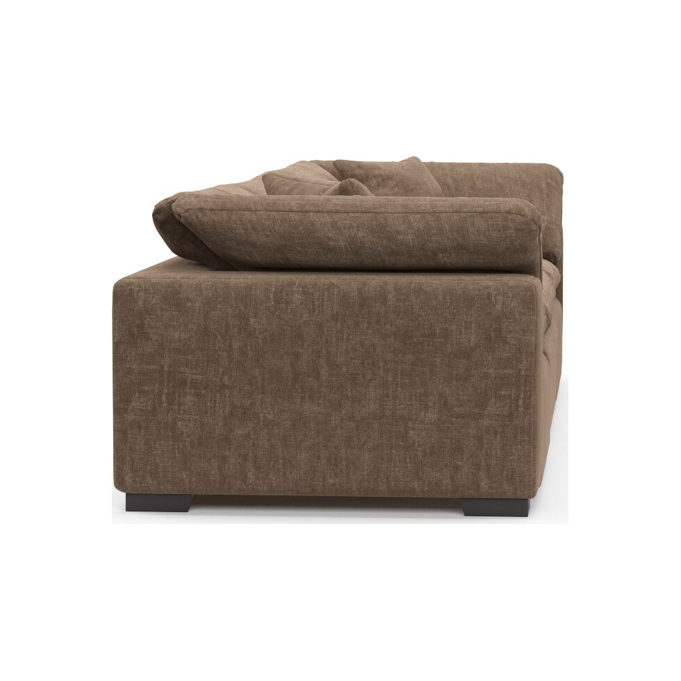 plush dark brown sofa   