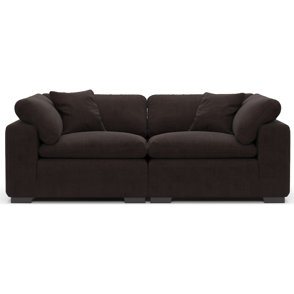 plush dark brown sofa   