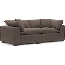 plush dark brown sofa   