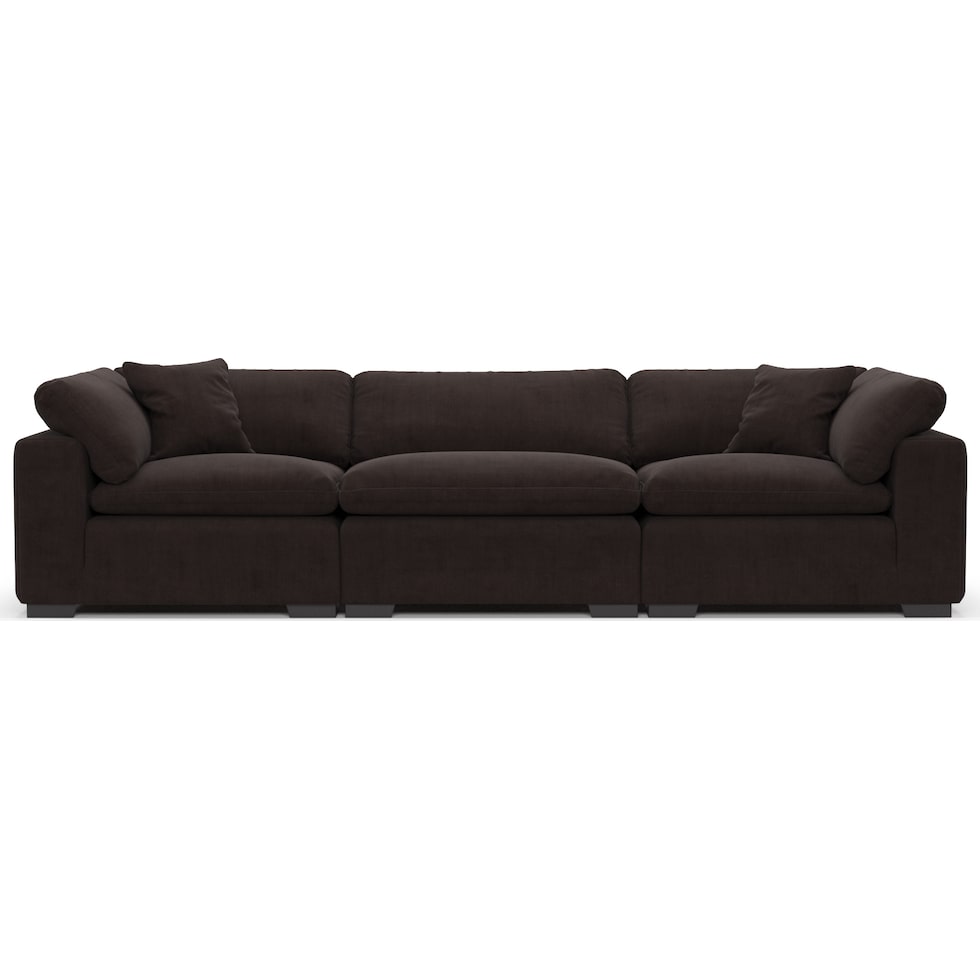 plush dark brown sofa   