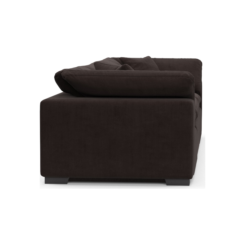 plush dark brown sofa   