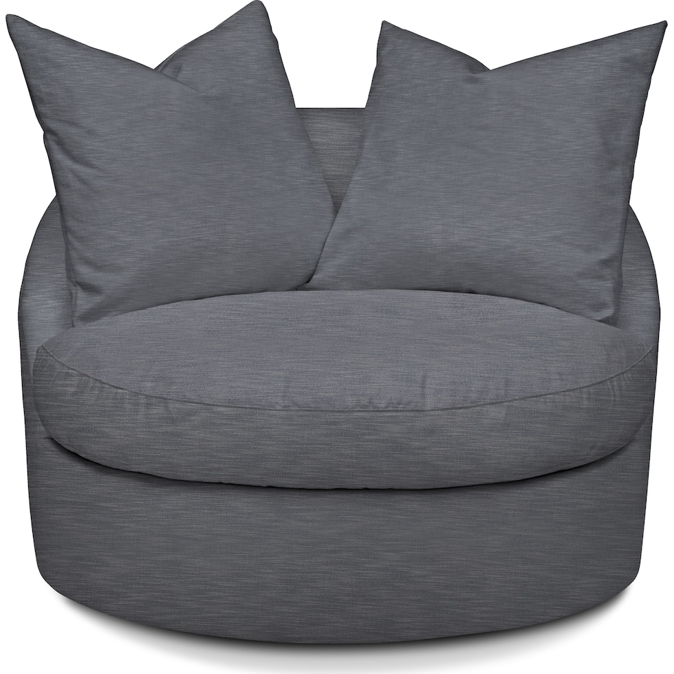 plush dudley indigo swivel chair   