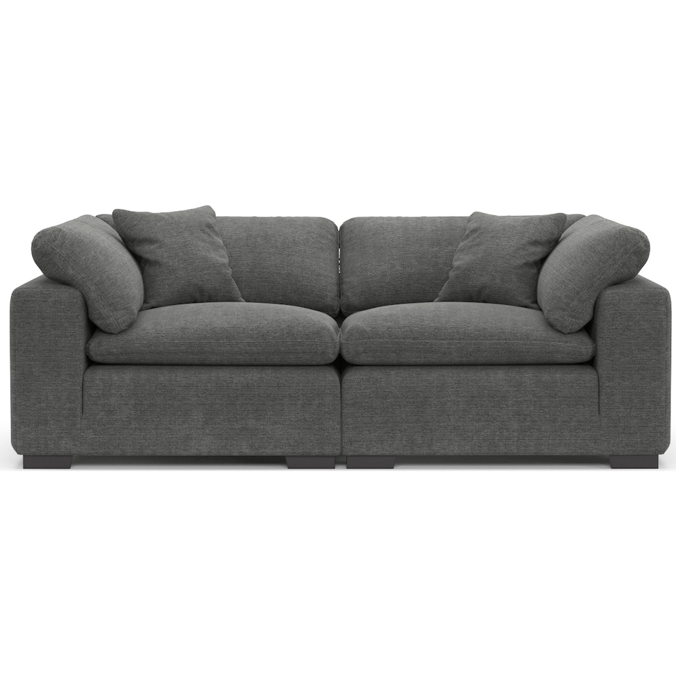 plush gray  pc sectional   