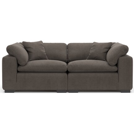 Plush Feathered Comfort 2-Piece Sectional - Laurent Charcoal