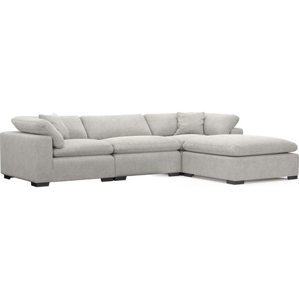 Plush Core Comfort 3-Piece Sofa and Ottoman - Burmese Granite