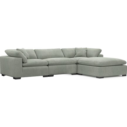 Plush Core Comfort 3-Piece Sofa and Ottoman - Elliston Gray