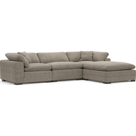 Plush Feathered Comfort 3-Piece Sofa with Ottoman - Mason Flint