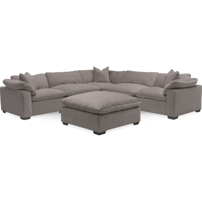 Living Room Furniture - Plush 5-Piece Sectional with Ottoman