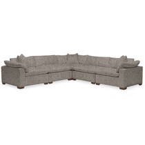 plush gray  pc sectional   